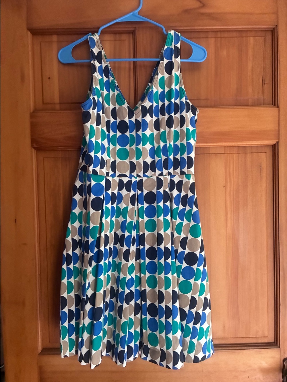 Sleeveless V-Neck Circle Print Dress Banana Republic Size 6